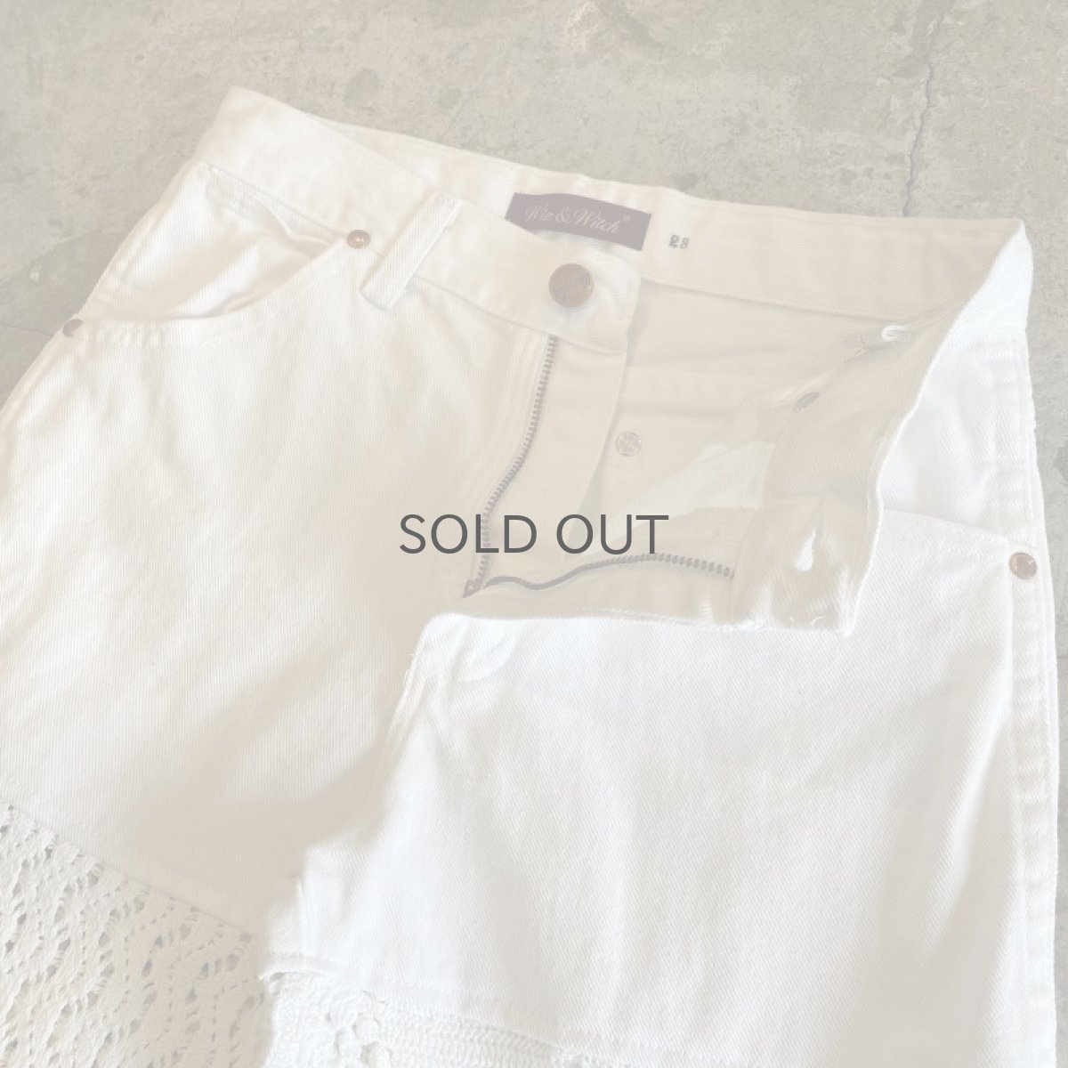 画像8: 【Wiz&Witch】"UNITED" VINTAGE LACE DENIM PANTS / W28 (8)