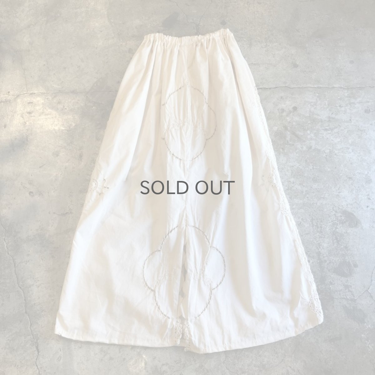 画像2: 【Wiz&Witch】VINTAGE COTTON LACE LONG SKIRT (B) / FREE  (2)