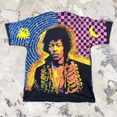 画像2: OLD "JIMI HENDRIX" BOOTLEG ALL GRAPHIC PATTERN S/S TEE / Mens XL (2)