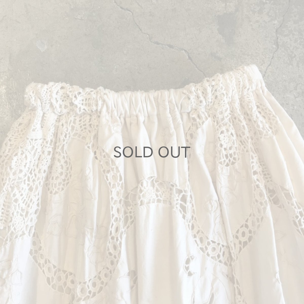 画像6: 【Wiz&Witch】VINTAGE COTTON LACE LONG SKIRT (A) / FREE  (6)