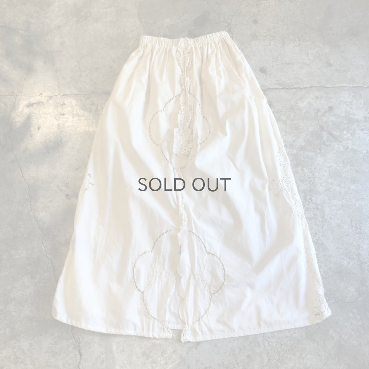 画像2: 【Wiz&Witch】VINTAGE COTTON LACE LONG SKIRT (A) / FREE  (2)