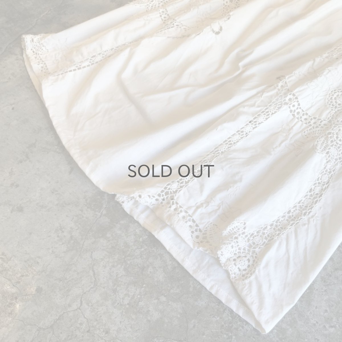 画像4: 【Wiz&Witch】VINTAGE COTTON LACE LONG SKIRT (A) / FREE  (4)