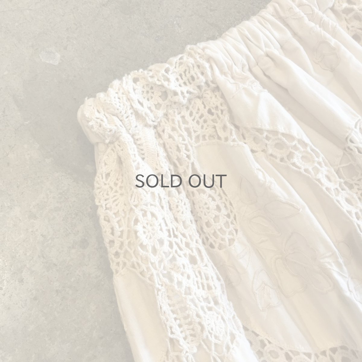 画像5: 【Wiz&Witch】VINTAGE COTTON LACE LONG SKIRT (A) / FREE  (5)