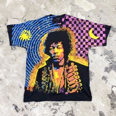 画像1: OLD "JIMI HENDRIX" BOOTLEG ALL GRAPHIC PATTERN S/S TEE / Mens XL (1)