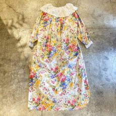 画像2: FLORAL PATTERN LACE COLLAR ONE-PIECE / Ladies S / MADE IN USA (2)