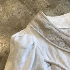 画像7: OLD EURO CORSET DESIGN LINEN TOPS / Ladies M (7)