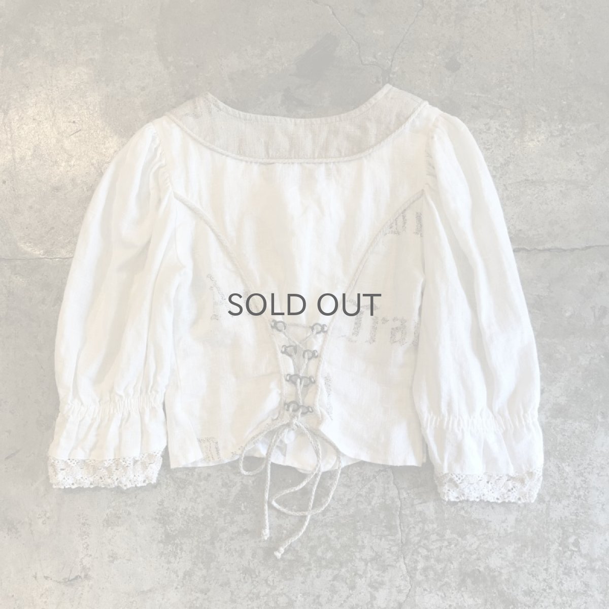 画像2: OLD EURO CORSET DESIGN LINEN TOPS / Ladies M (2)