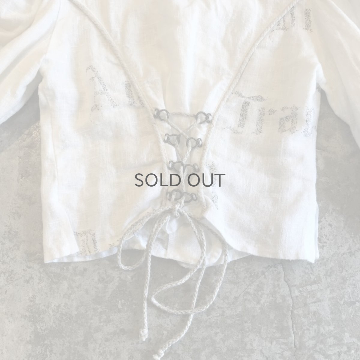 画像9: OLD EURO CORSET DESIGN LINEN TOPS / Ladies M (9)