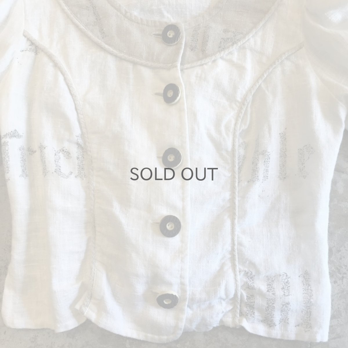 画像8: OLD EURO CORSET DESIGN LINEN TOPS / Ladies M (8)