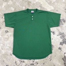 画像1: COLOR HENLEY NECK MESH TOPS / Mens L / MADE IN USA (1)