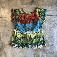 画像2: ALL OVER COLOR PATTERN BOAT NECK S/S TOPS / Ladies M (2)