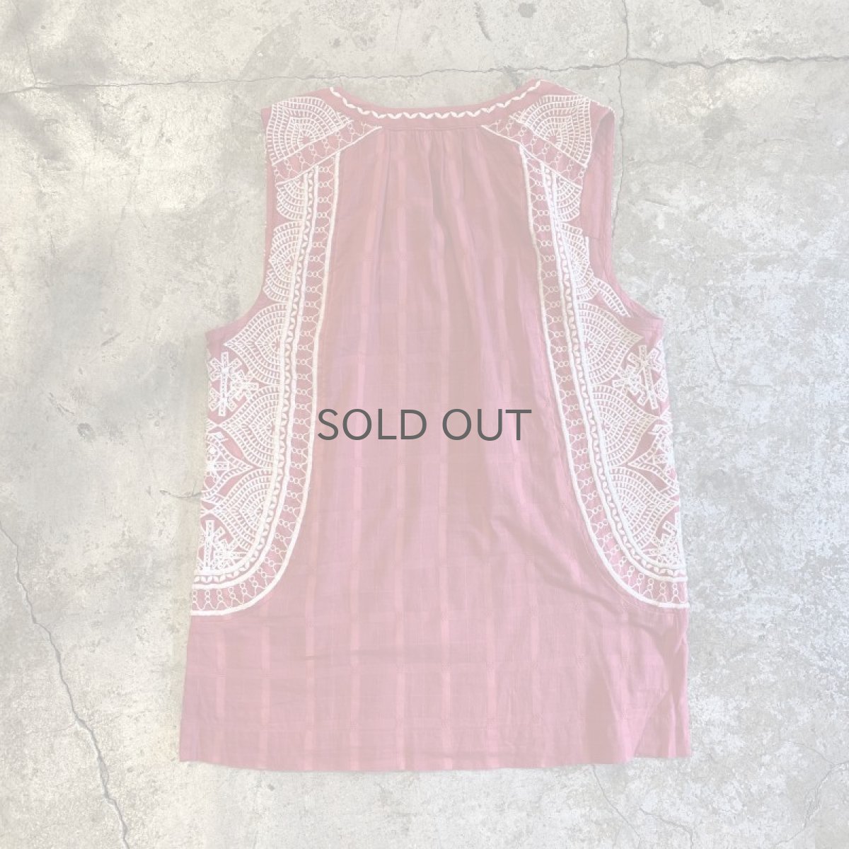 画像2: EMBROIDERY COLOR N/S TOPS / Ladies M (2)