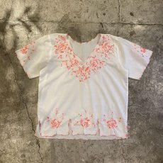 画像1: FLORAL EMBROIDERY S/S TOPS / Ladies L (1)