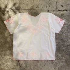 画像2: FLORAL EMBROIDERY S/S TOPS / Ladies L (2)