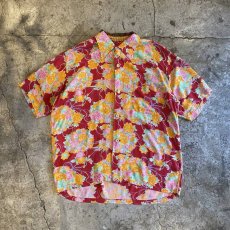 画像1: OLD FLORAL PATTERN SHIRTS / Ladies L (1)