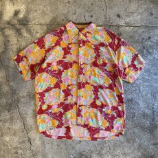 画像1: OLD FLORAL PATTERN SHIRTS / Ladies L (1)