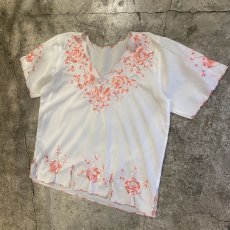 画像3: FLORAL EMBROIDERY S/S TOPS / Ladies L (3)