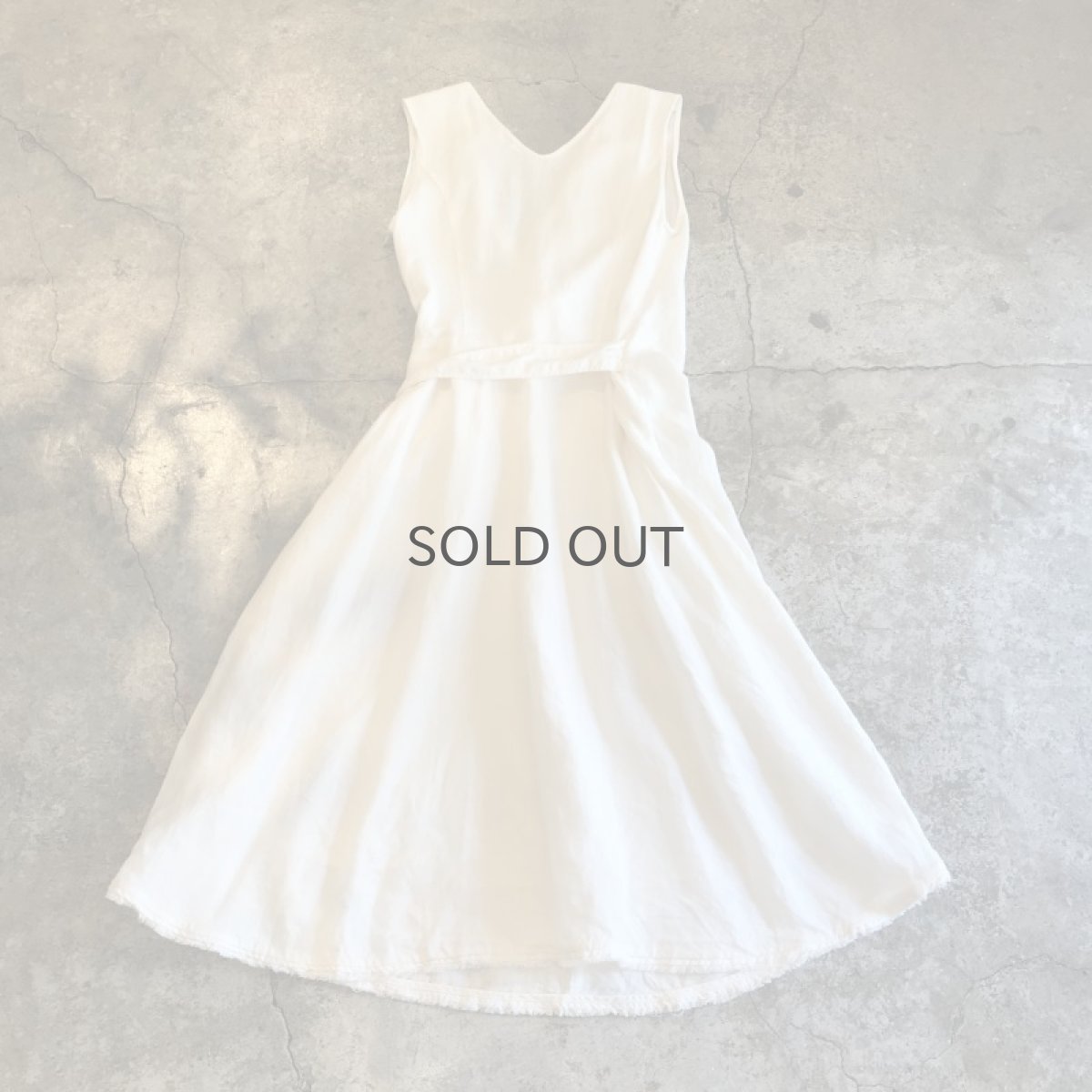 画像2: LINEN ASYMMETRY FRINGE DESIGN ONE-PIECE / Ladies M(38) (2)