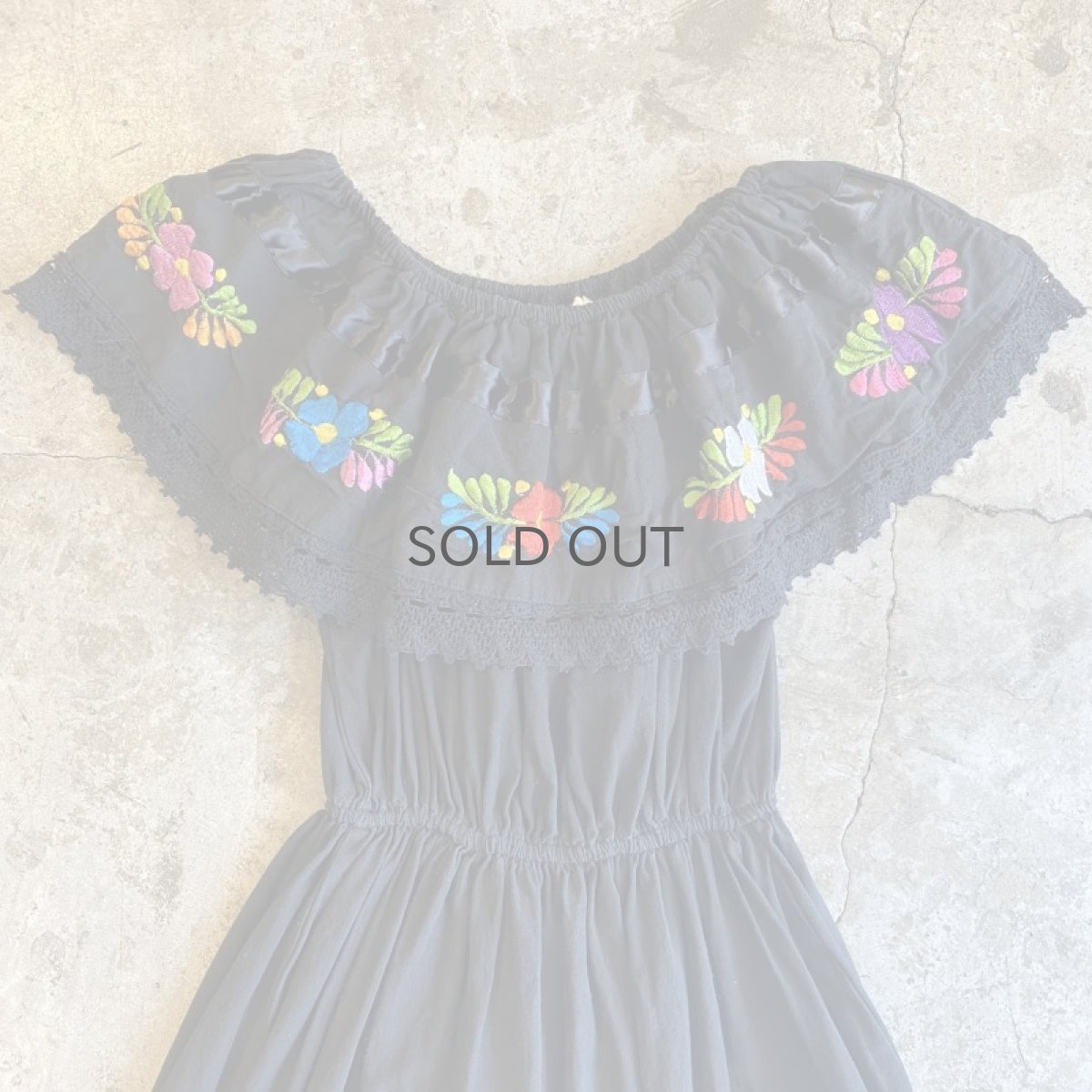 画像5: MEXICAN EMBROIDERY DESIGN ONE-PIECE / Ladies L (5)