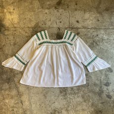 画像2: SQUARE NECK EMBROIDERY TOPS / Ladies M (2)