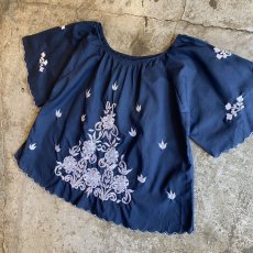 画像3: FLORAL EMBROIDERY FLARE S/S TOPS / Ladies M (3)