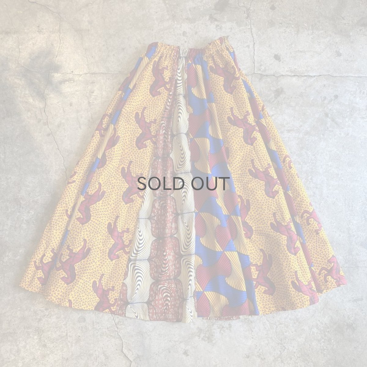 画像2: 【Wiz&Witch】AFRICAN BATIK MULTI LONG SKIRT / FREE  (2)