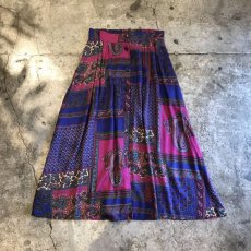 画像1: ALL OVER COLOR PATCHWORK PATTERN SKIRT / W29~W30(12) / MADE IN USA (1)