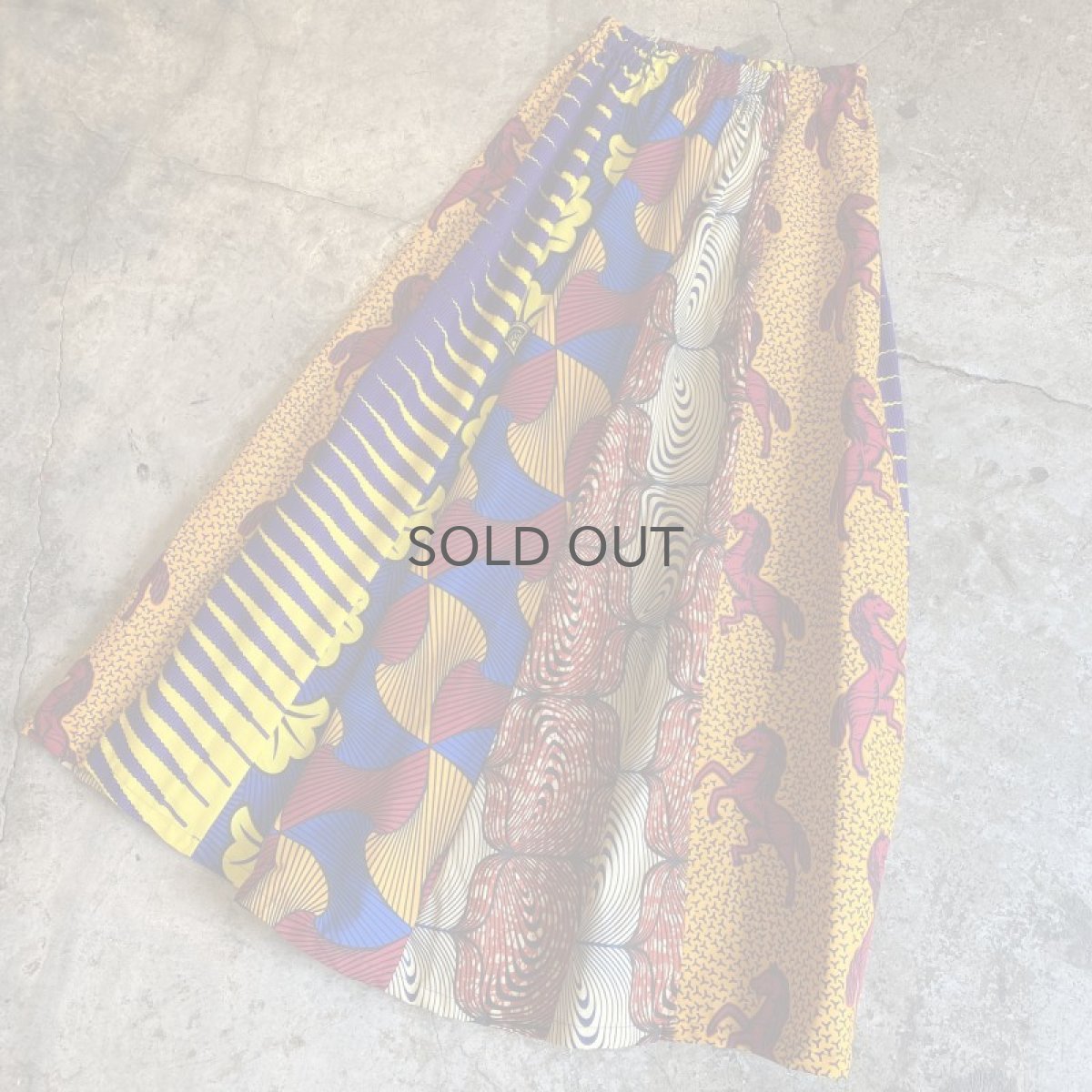 画像3: 【Wiz&Witch】AFRICAN BATIK MULTI LONG SKIRT / FREE  (3)