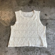 画像1: COTTON CROCHET DESIGN N/S TOPS / Ladies M (1)