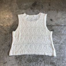 画像2: COTTON CROCHET DESIGN N/S TOPS / Ladies M (2)