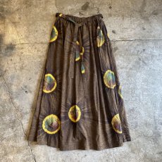 画像1: TIE DYE PATTERN DESIGN FLARE SKIRT / FREE (1)