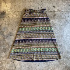 画像2: ALL OVER PATTERN DESIGN WRAP SKIRT / FREE (2)