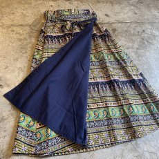 画像7: ALL OVER PATTERN DESIGN WRAP SKIRT / FREE (7)