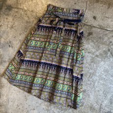 画像4: ALL OVER PATTERN DESIGN WRAP SKIRT / FREE (4)