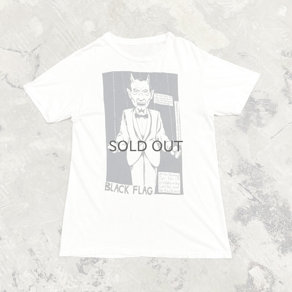 画像1: 80's BLACK FLAG FLYER PRINTED S/S TEE / Mens L (1)