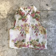 画像1: ALL OVER FLOWER PATTERN N/S TOPS / Ladies S / MADE IN USA (1)