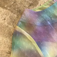 画像7: RAINBOW COLOR BACK BUTTON DESIGN SHEER S/S TOPS / Ladies M (7)