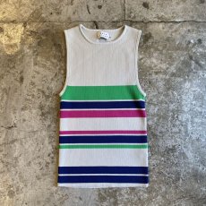 画像1: 【TANYA TAYLOR】BORDER COLOR RIB N/S TOPS / Ladies M (1)