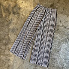 画像4: PLEATED STRIPE SATIN WIDE PANTS / W25~W29 (4)