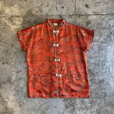 画像1: CHINA EMBROIDERY COLOR S/S SHIRT / Ladies S (1)