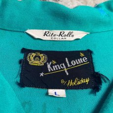 画像8: 50's【KING LOUIE】TURQUOISE COLOR BOWLING S/S SHIRT / Mens L (8)