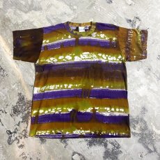 画像1: TIE DYE BORDER PATTERN S/S TEE / Mens XL (1)