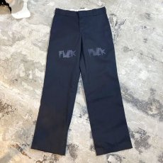 画像1: STENCIL ART "FUCK" WORK PANTS / W31 (1)