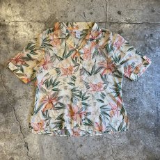 画像1: FLOWER PATTERN SILK S/S SHIRT / Ladies L (1)