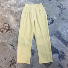 画像1: PALE YELLOW COLOR TAPERED SLACKS / W26 (1)