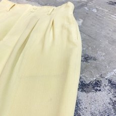 画像4: PALE YELLOW COLOR TAPERED SLACKS / W26 (4)