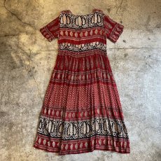 画像2: INDIA PATTERN RAYON ONE-PIECE / Ladies M (2)