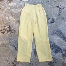 画像2: PALE YELLOW COLOR TAPERED SLACKS / W26 (2)