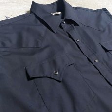 画像3: BLACK COLOR N/S WESTERN SHIRT / Mens XL (3)