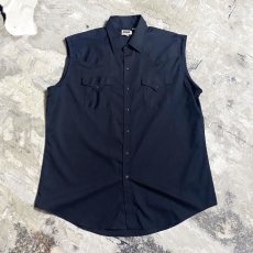 画像1: BLACK COLOR N/S WESTERN SHIRT / Mens XL (1)